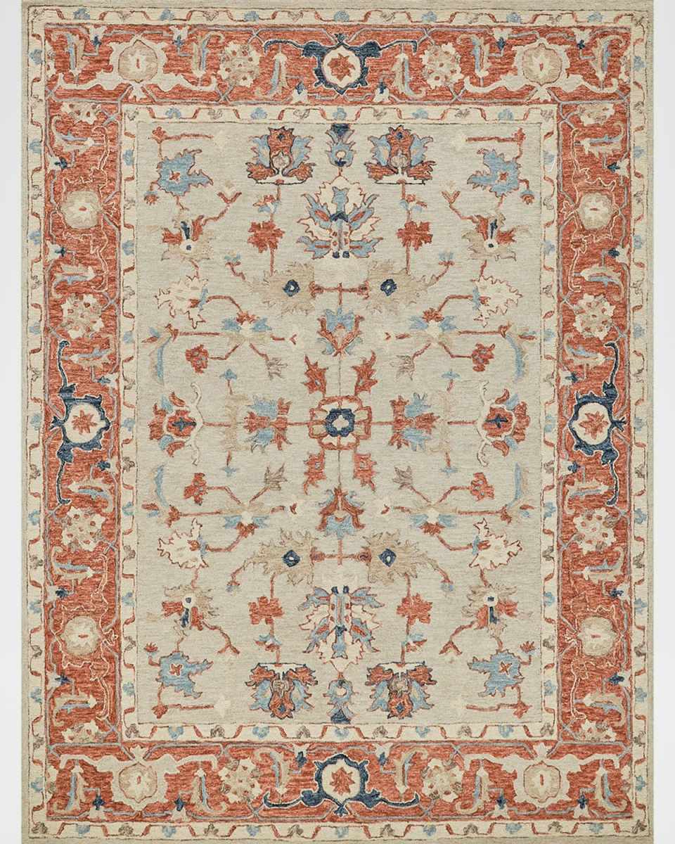 Richmond Serapi Hand-Tufted Beige/Rust Rug, 6' x 9'